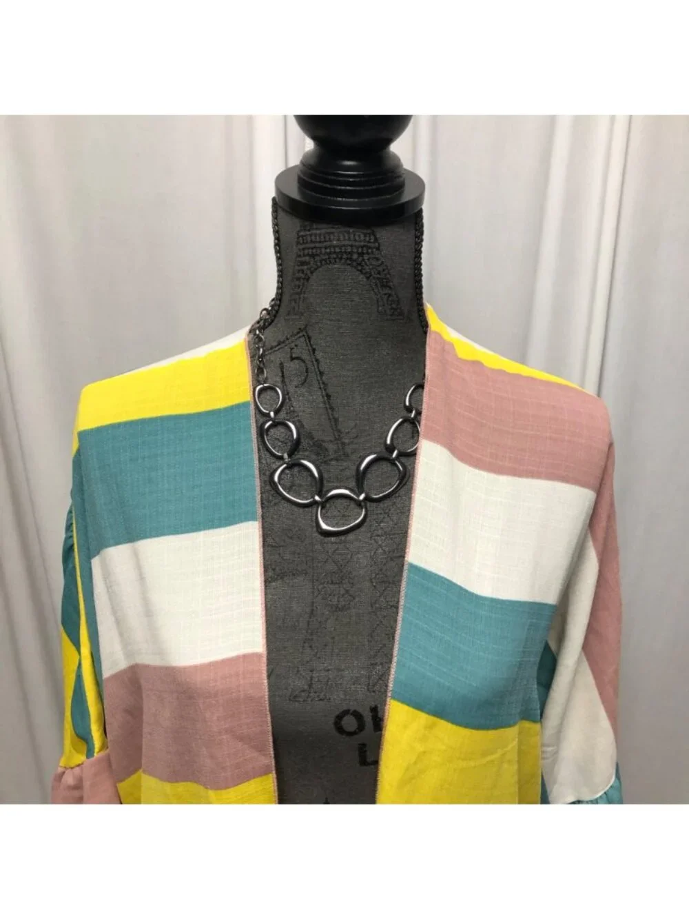 Now N Forever Cardigan Womens Size Small Multicolor Striped Open Front NEW
